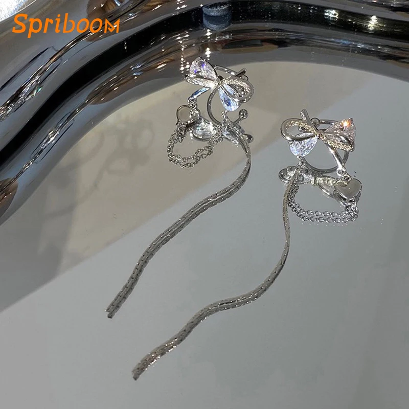 1 Pc Tassel Bowknot Heart Ear Cuff Shiny Rhinestone Long Chain Earcuffs No Piercing Fake Earrings Love Kpop Clip Earring Jewelry
1 Pc Tassel Bowknot Heart Ear Cuff Shiny Rhinestone Long Chain Earcuffs No Piercing Fake Earrings Love Kpop Clip Earring Jewelry