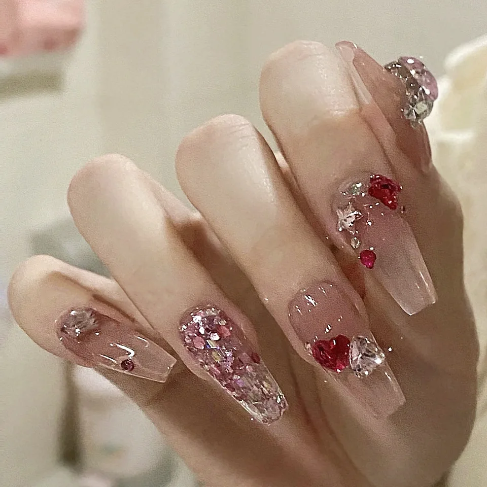 DIY False Nail Fashion Rose Glittering Mercury False Nail Art Women Wear Nail Enhancement
DIY False Nail Fashion Rose Glittering Mercury False Nail Art Women Wear Nail Enhancement