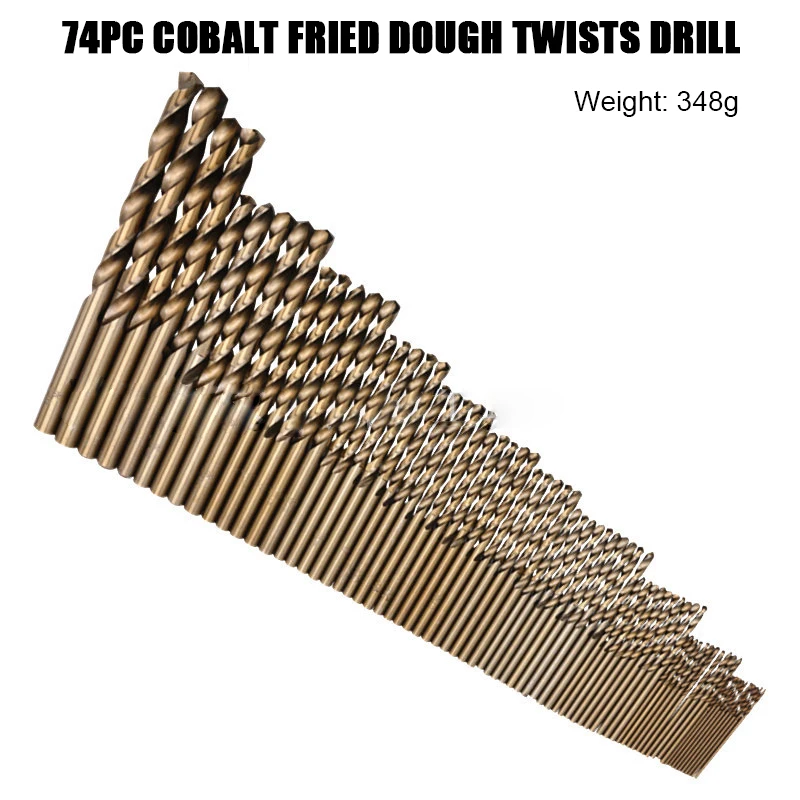 

74pcs/Set 1-8mm Twist Drill Bit Set HSS Cobalt Metal Hole Cutter Core Drilling Double Screw Woodworking Tools Hex Drill Bits