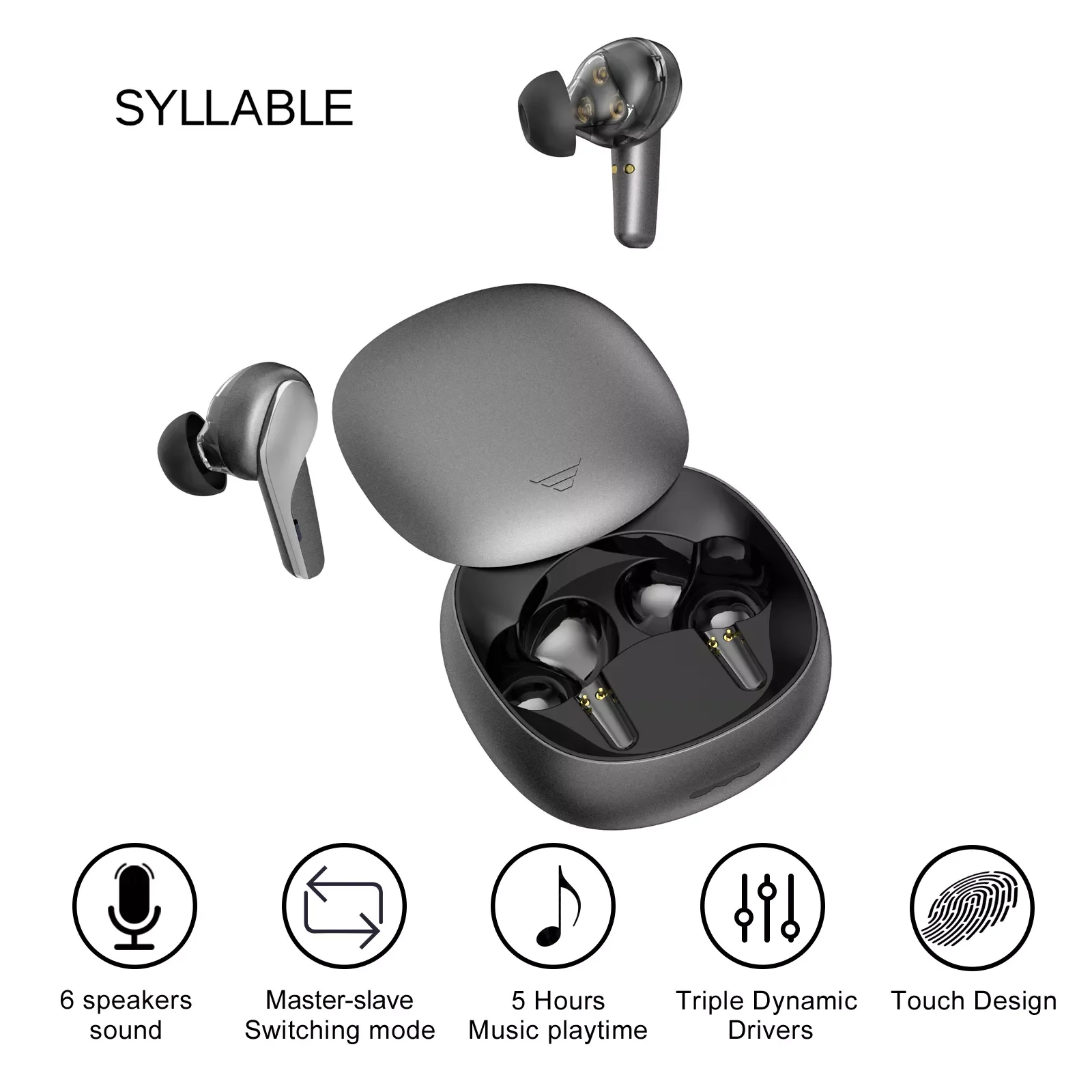Original SYLLABLE WD1100 TWS Earphones 5 hours True Wireless Stereo Earbuds Master-Slave Switching Mode Touch Syllable Headset
Original SYLLABLE WD1100 TWS Earphones 5 hours True Wireless Stereo Earbuds Master-Slave Switching Mode Touch Syllable Headset