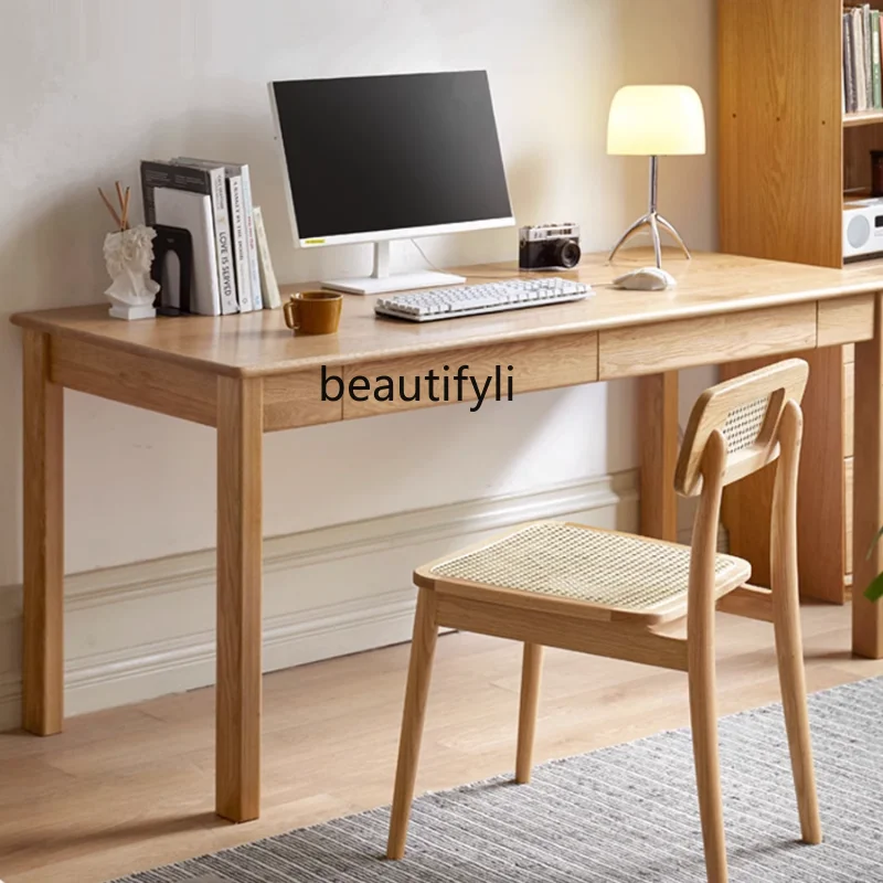 Log Solid Wood Desk Simple Modern Oak Desk Study Computer Desk Desk with Bookshelf Integrated Home Table storage cabinet
Log Solid Wood Desk Simple Modern Oak Desk Study Computer Desk Desk with Bookshelf Integrated Home Table storage cabinet