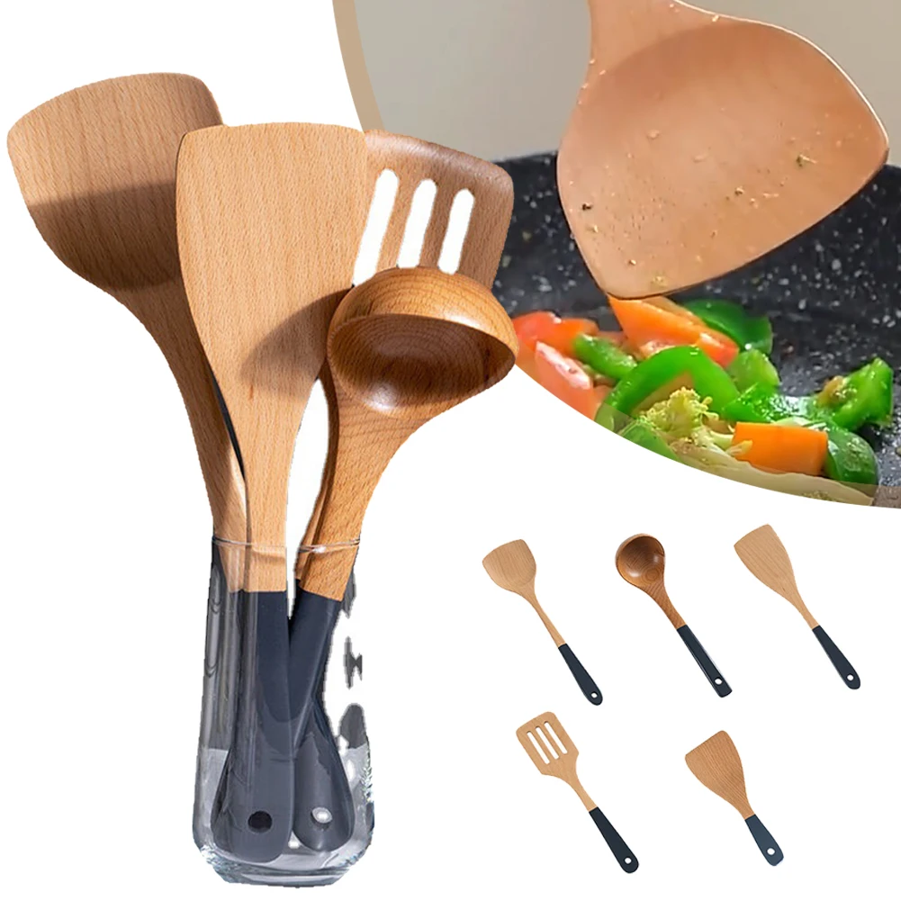 New Wooden Kitchen Tableware Non-Scratch Beech Cooking Spatula Spoon With Non-Stick Long Handle Kitchen Utensils Cooking Tools
New Wooden Kitchen Tableware Non-Scratch Beech Cooking Spatula Spoon With Non-Stick Long Handle Kitchen Utensils Cooking Tools