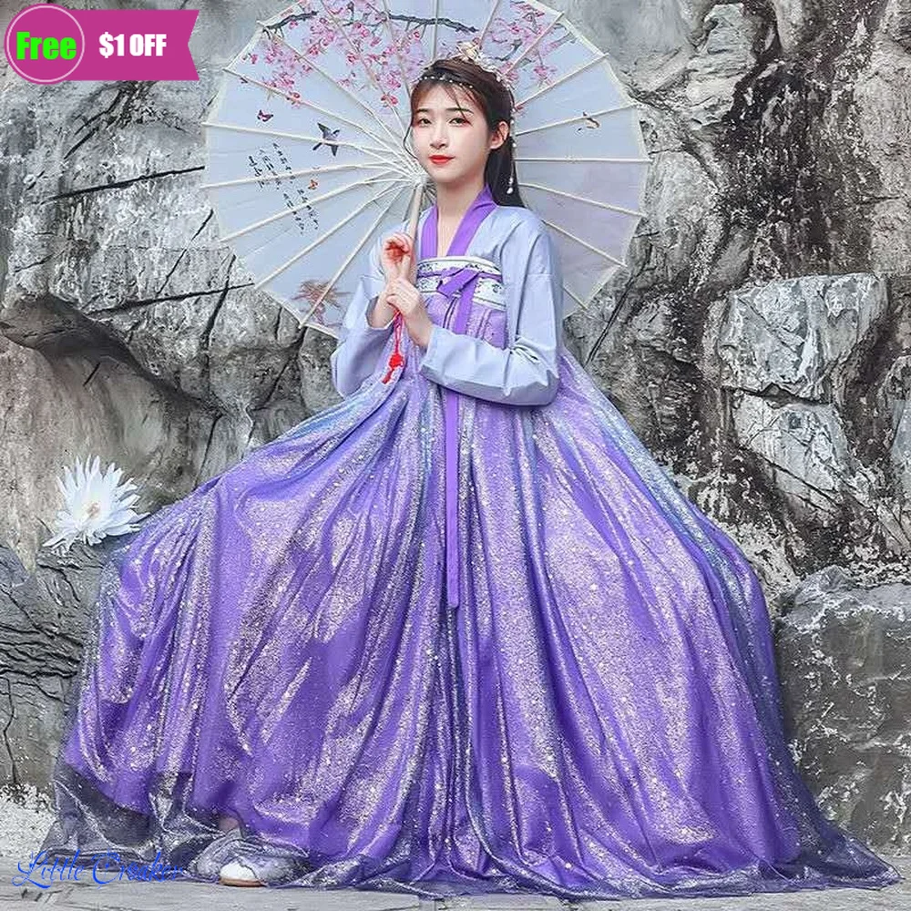 Hanfu Chinese Style Ancient Costume Traditional Folk Dance Stage Performance Clothing Retro Starry Sky Princess Fairy Dress
Hanfu Chinese Style Ancient Costume Traditional Folk Dance Stage Performance Clothing Retro Starry Sky Princess Fairy Dress