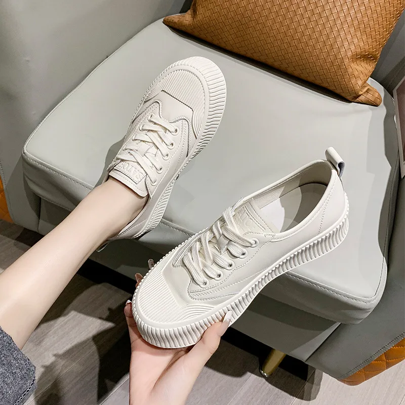 Chunky Flats Platform Shoes for Women Round Toe White Leather Tenis Sneakers Thick Bottom Female Shoes Chaussure Femme
Chunky Flats Platform Shoes for Women Round Toe White Leather Tenis Sneakers Thick Bottom Female Shoes Chaussure Femme