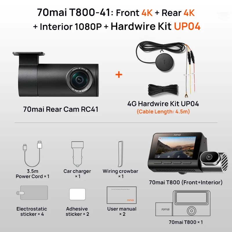 Видеорегистратор 70mai 4K T800 с модулем 4G UP04 Суперконденсатор 3-канальный HDR Wi-Fi 6 GPS Дистанционное управление Оповещение в реальном времени 70mai T800
Видеорегистратор 70mai 4K T800 с модулем 4G UP04 Суперконденсатор 3-канальный HDR Wi-Fi 6 GPS Дистанционное управление Оповещение в реальном времени 70mai T800