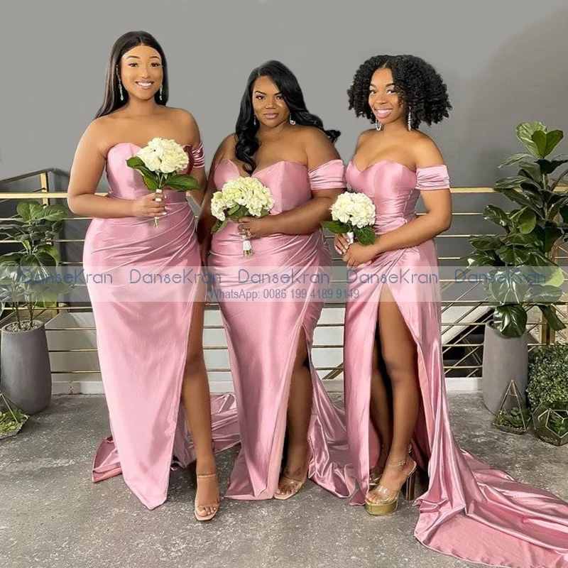 Розовые платья подружки невесты для африканских женщин, свадебное платье для гостей на одно плечо с плиссированной юбкой с боковым разрезом, вечерние макси-платья
Розовые платья подружки невесты для африканских женщин, свадебное платье для гостей на одно плечо с плиссированной юбкой с боковым разрезом, вечерние макси-платья