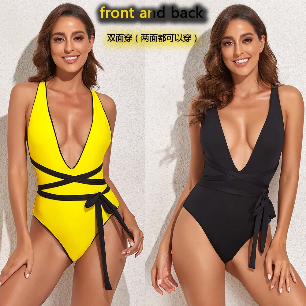 Women One Piece Set Swimsuit Reversible Sexy Bikini with Padding Swimwear Deep V Bathing Suit Beachwear Tankini Swimming Suit
Women One Piece Set Swimsuit Reversible Sexy Bikini with Padding Swimwear Deep V Bathing Suit Beachwear Tankini Swimming Suit