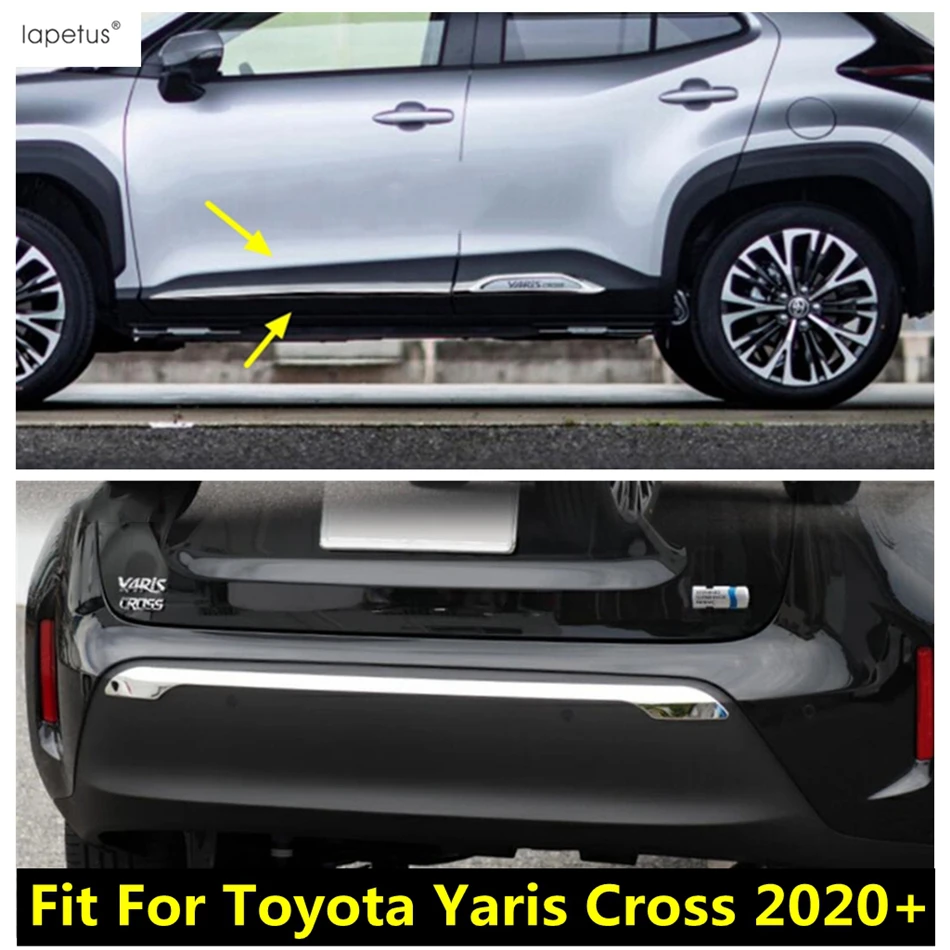 

Линия боковой двери из АБС-пластика, молдинг для заднего бампера, защитная полоса, Накладка для Toyota Yaris Cross 2020-2022, автомобильные аксессуары, внешние