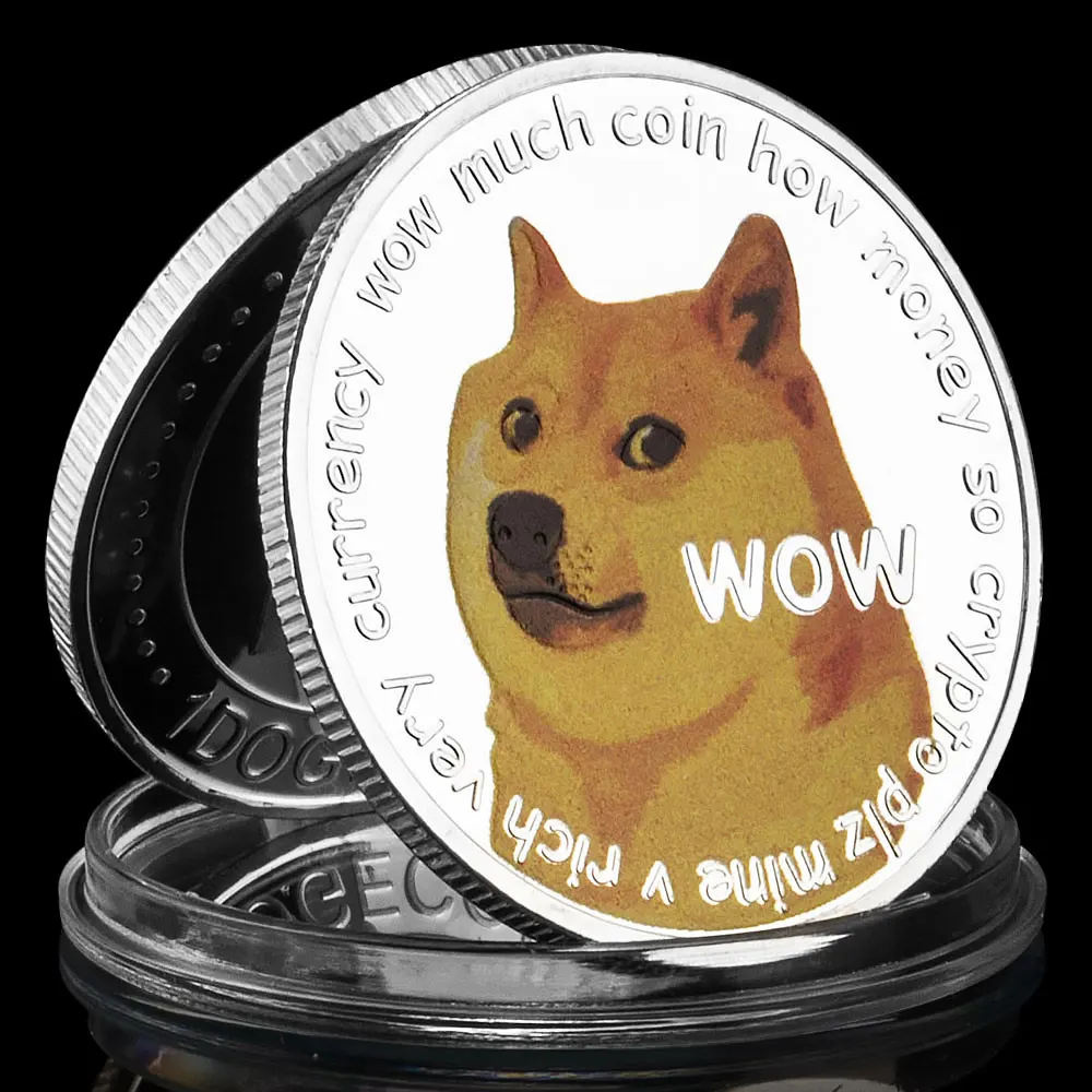 Dogecoin SIlver Plated Crypto Coins 40mm Souvenirs and Gifts WOW Cute Doge Home Decorations Commemorative Coin
Dogecoin SIlver Plated Crypto Coins 40mm Souvenirs and Gifts WOW Cute Doge Home Decorations Commemorative Coin