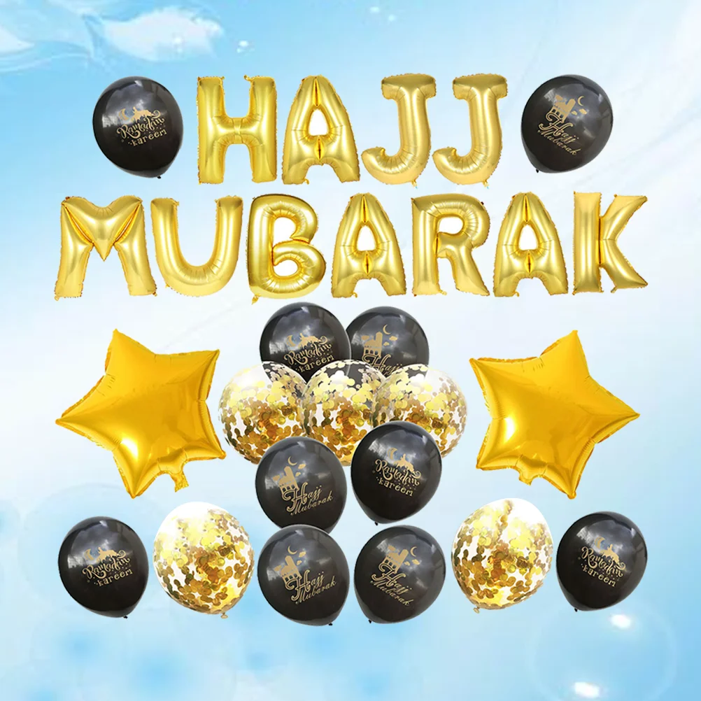 HAJJ MUBARAK латексные воздушные шары, декоративный праздничный фон, набор воздушных шаров для Ид аль-(черный и)
HAJJ MUBARAK латексные воздушные шары, декоративный праздничный фон, набор воздушных шаров для Ид аль-(черный и)
