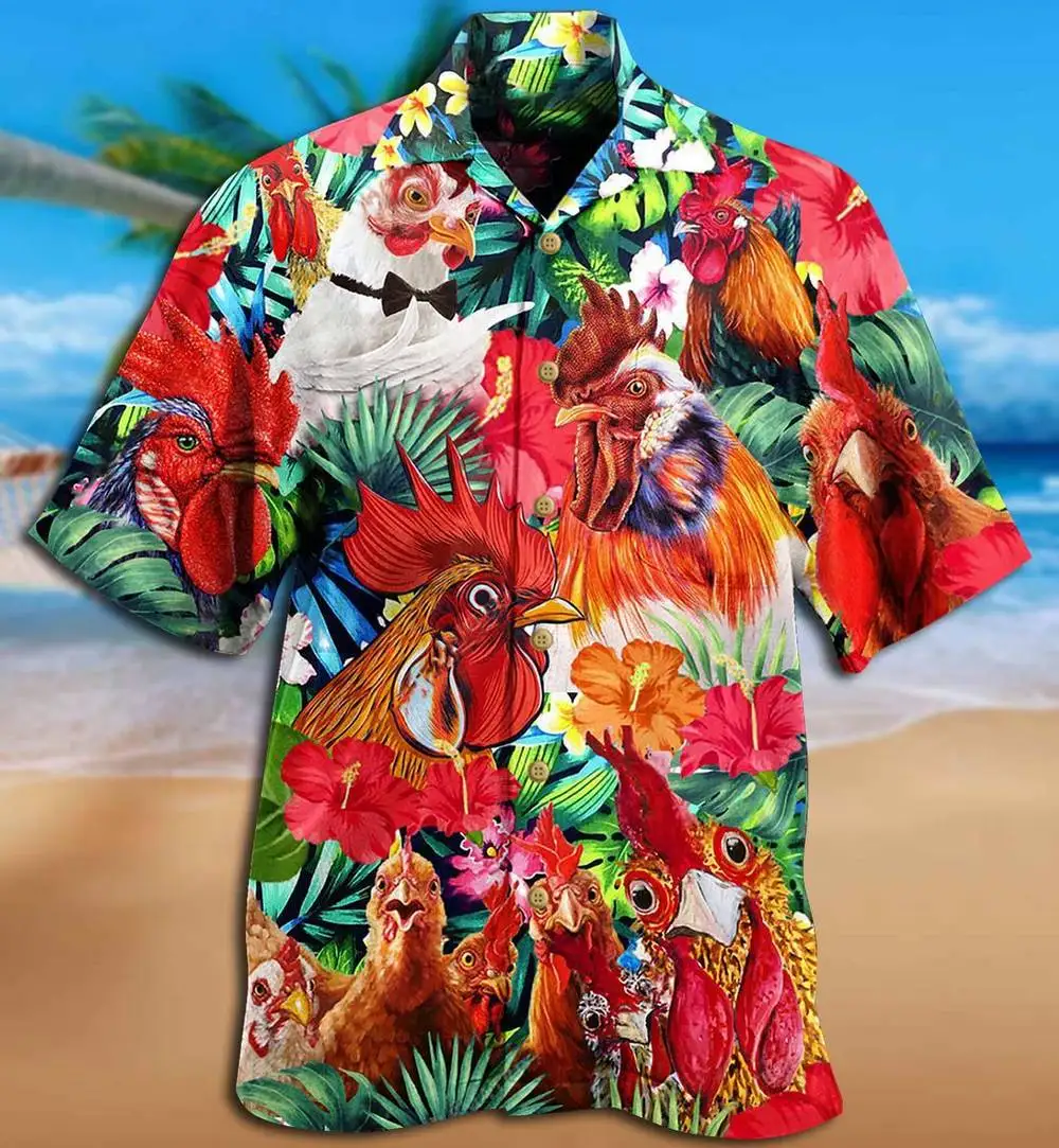 New Hawaiian Men's Shirts Funny Rooster Casual Beach Summer Tops Cuban Style Plus Size Fat Shirts Button Up Streetwear
New Hawaiian Men's Shirts Funny Rooster Casual Beach Summer Tops Cuban Style Plus Size Fat Shirts Button Up Streetwear