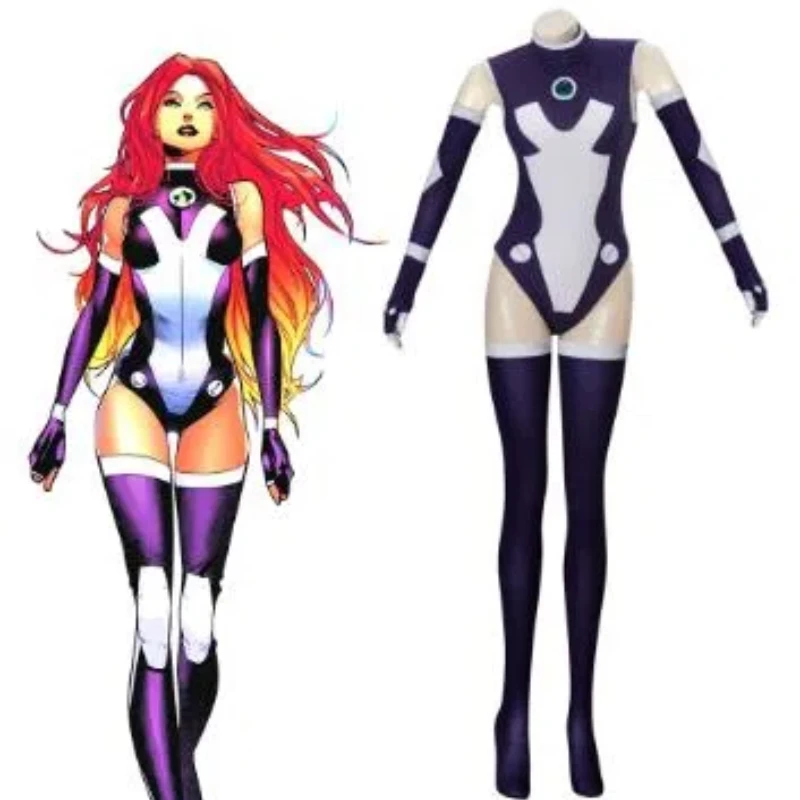 Костюм для косплея аниме Starfire женский сексуальный комбинезон с 3D принтом костюмы