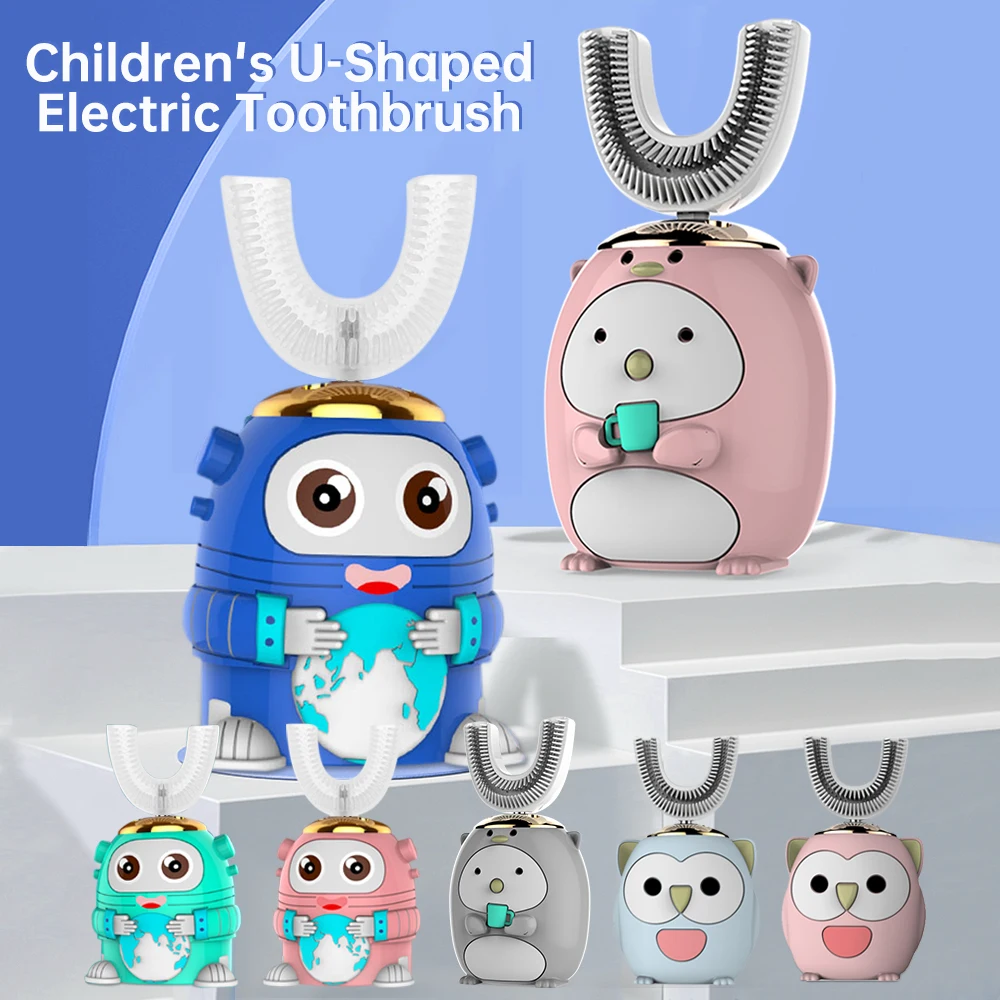 Smart 360 Degress U Sonic Electric Toothbrush Kids Silicone Automatic Ultrasonic Tooth Brush Children Blue Light Teeth Brush
Smart 360 Degress U Sonic Electric Toothbrush Kids Silicone Automatic Ultrasonic Tooth Brush Children Blue Light Teeth Brush