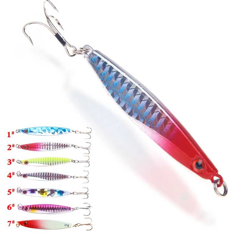 Metal Jig Fishing Lure 14.3g 21.6g Trolling Hard Bait Bass wobbler Bait Tackle Jigging Trout Jigs Saltwater Lures for fishing
Metal Jig Fishing Lure 14.3g 21.6g Trolling Hard Bait Bass wobbler Bait Tackle Jigging Trout Jigs Saltwater Lures for fishing