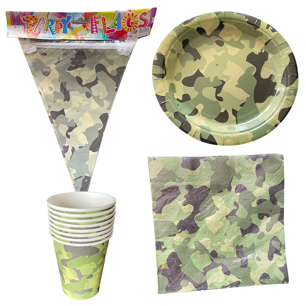 Camo Party Supplies Army Theme Birthday Decoration Disposable Tableware Camouflage Tablecloth Plates Cup Children Birthday Decor
Camo Party Supplies Army Theme Birthday Decoration Disposable Tableware Camouflage Tablecloth Plates Cup Children Birthday Decor
