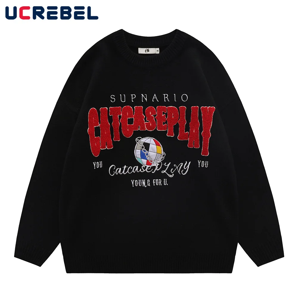 Letter Embroidery Knitted Sweater Mens Round Neck Drop Shoulder Retro Autumn Streetwear Loose Long Sleeve Pullover Men Sweater
Letter Embroidery Knitted Sweater Mens Round Neck Drop Shoulder Retro Autumn Streetwear Loose Long Sleeve Pullover Men Sweater