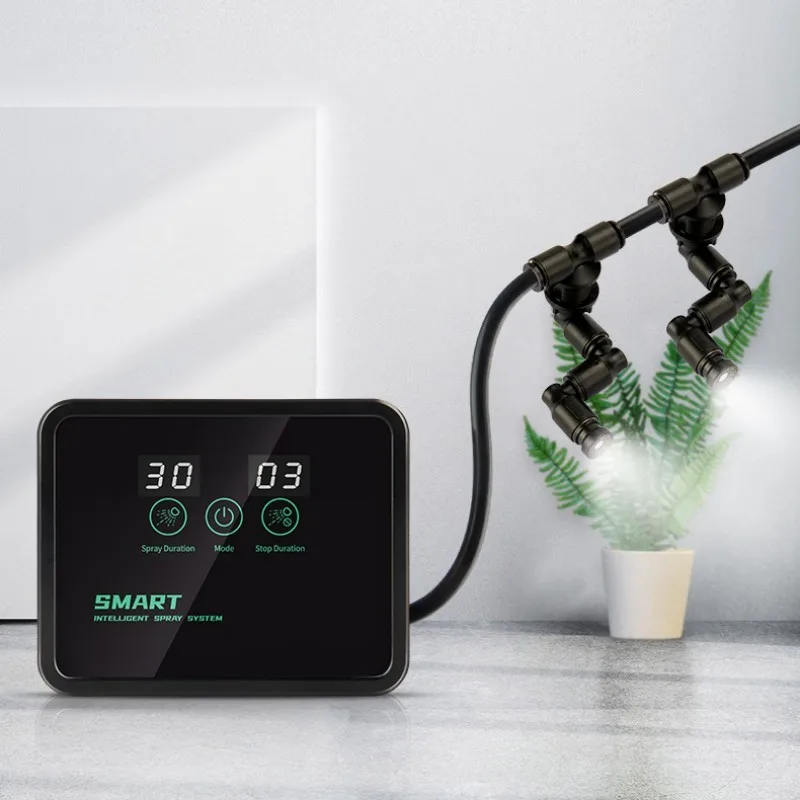 Intelligent Automatic Reptile Fogger Touch Screen Sprinkler Control Electronic Humidifier Timer Mist Rainforest Spray System Set
Intelligent Automatic Reptile Fogger Touch Screen Sprinkler Control Electronic Humidifier Timer Mist Rainforest Spray System Set