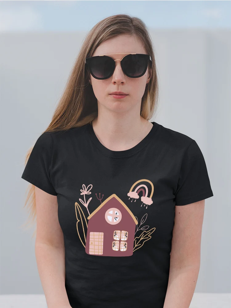 Yeskuni Rainbow Hut Print T Shirt Women Cartoon Aesthetic Clothes Girls Can Do Anything Oversized T-shirt Femme Free Shipping
Yeskuni Rainbow Hut Print T Shirt Women Cartoon Aesthetic Clothes Girls Can Do Anything Oversized T-shirt Femme Free Shipping