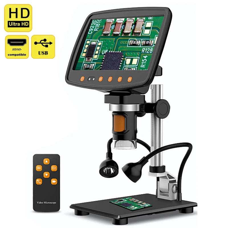 7'' LCD Digital Microscope 1500X 1080P Magnification HDMI USB Video Microscope Camera For Soldering PCB Phone Repair Magnifier
7'' LCD Digital Microscope 1500X 1080P Magnification HDMI USB Video Microscope Camera For Soldering PCB Phone Repair Magnifier