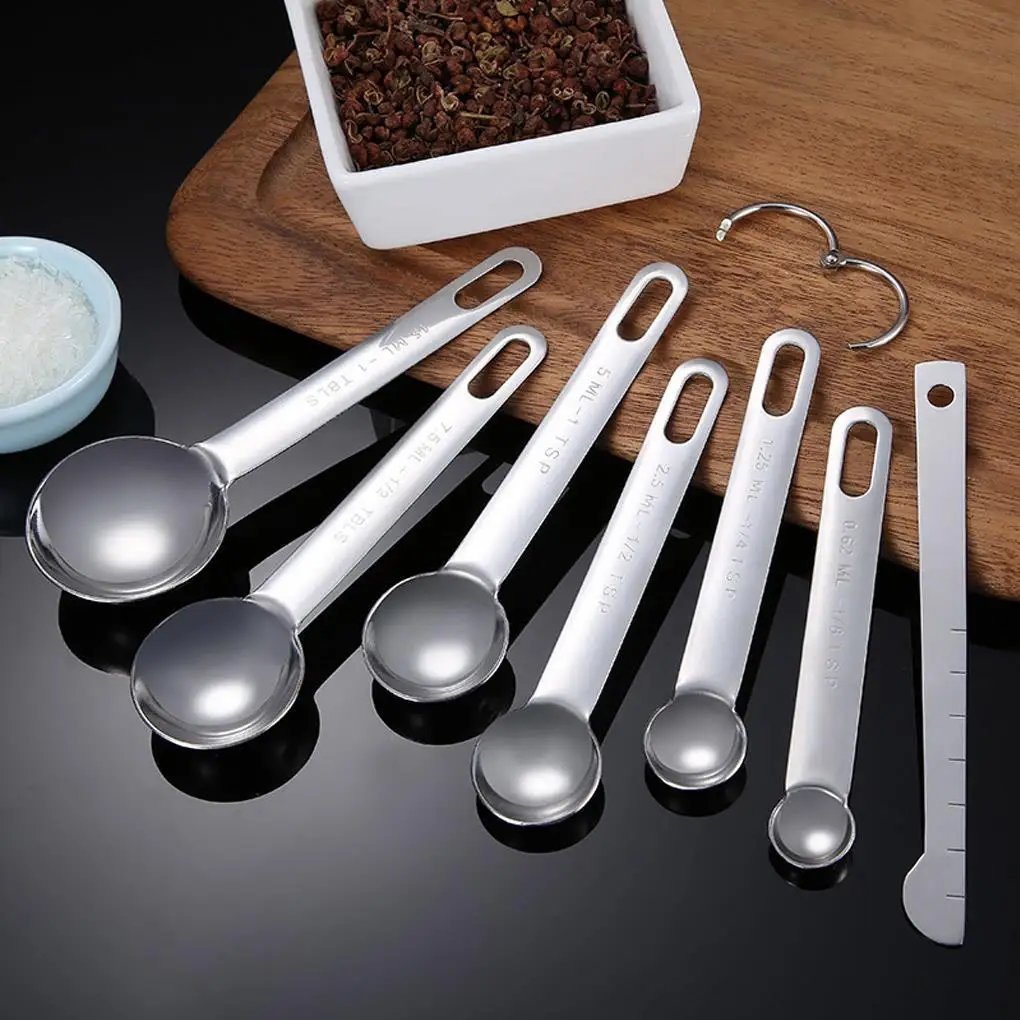 7pcs Measuring Spoons Ruler Stainless Steel Tea Spice Kitchen Baking Seasoning Measurement Teaspoon Kitchen Tools
7pcs Measuring Spoons Ruler Stainless Steel Tea Spice Kitchen Baking Seasoning Measurement Teaspoon Kitchen Tools