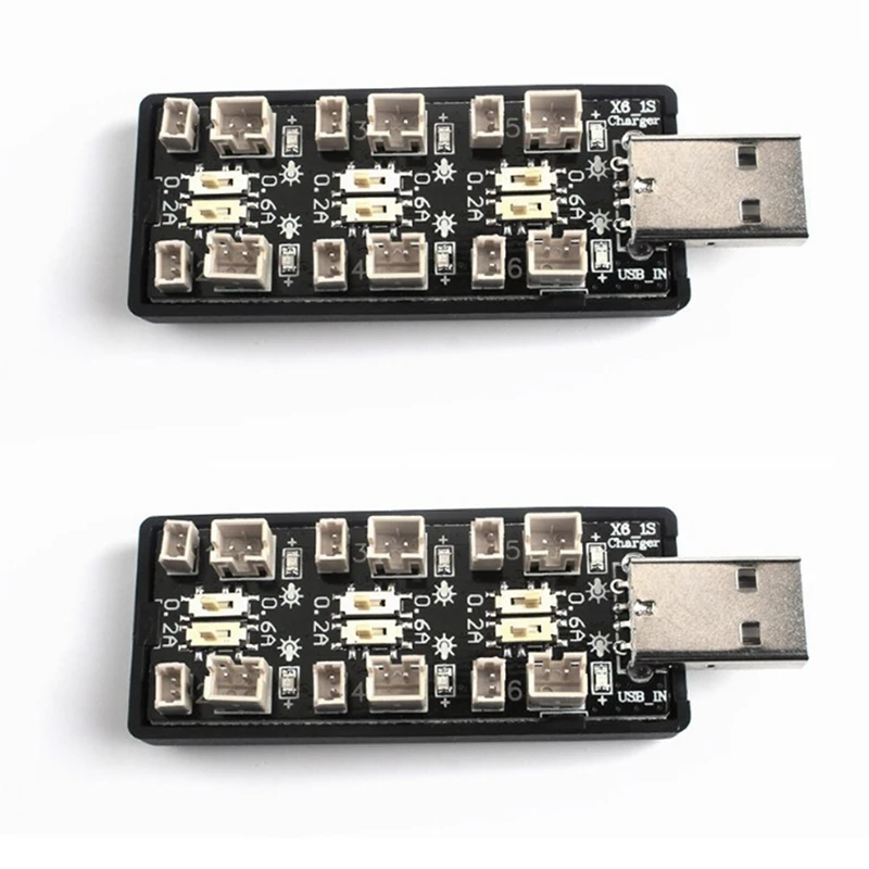 

2 Pcs 1S 6CH 4.35V Lihv Lipo Battery Charging Adapter Board 5V 3A USB PH 1.25 2.0 Battery Charger Board For RC Toy Model