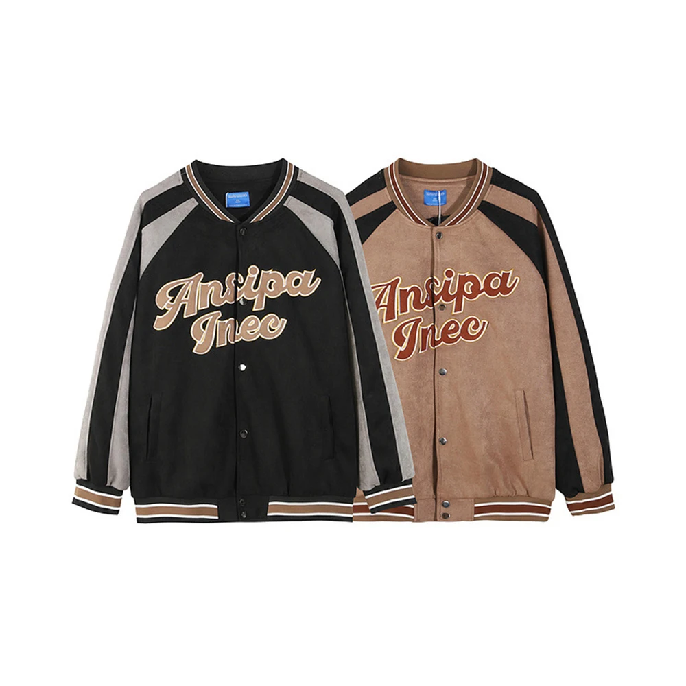 New Trendy Fashion Letter Embroidered Baseball Uniform Men Couple Retro Harajuku Loose Street Jacket Women Autumn Clothes Coffee
New Trendy Fashion Letter Embroidered Baseball Uniform Men Couple Retro Harajuku Loose Street Jacket Women Autumn Clothes Coffee