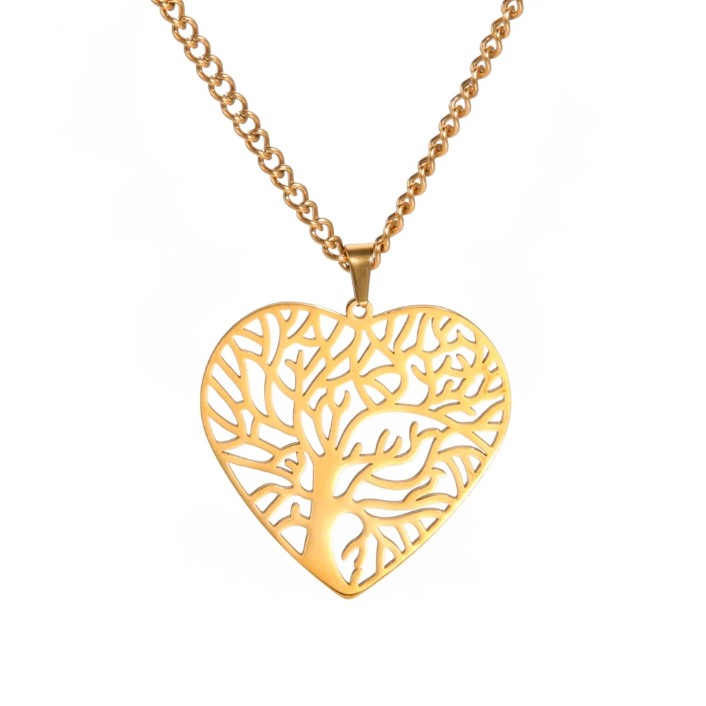 Xincong Stainless Steel Jewelry Gold Color Steel Color 34.6x34.4mm Hollow Heart Tree Pendant Necklace With 60cm Link Chain
Xincong Stainless Steel Jewelry Gold Color Steel Color 34.6x34.4mm Hollow Heart Tree Pendant Necklace With 60cm Link Chain