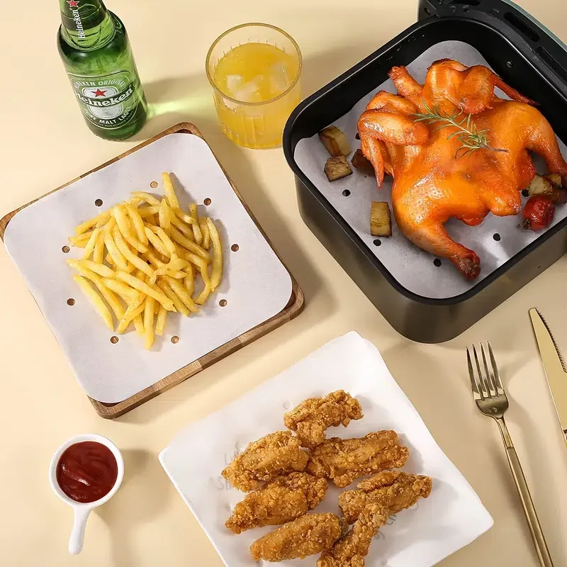 Square Air Fryer Liners, 7.8inch/20cm, Parchment Paper, Non Stick Steamer Liner For Air Fryers, Steaming Basket, Oven, Baking, C
Square Air Fryer Liners, 7.8inch/20cm, Parchment Paper, Non Stick Steamer Liner For Air Fryers, Steaming Basket, Oven, Baking, C