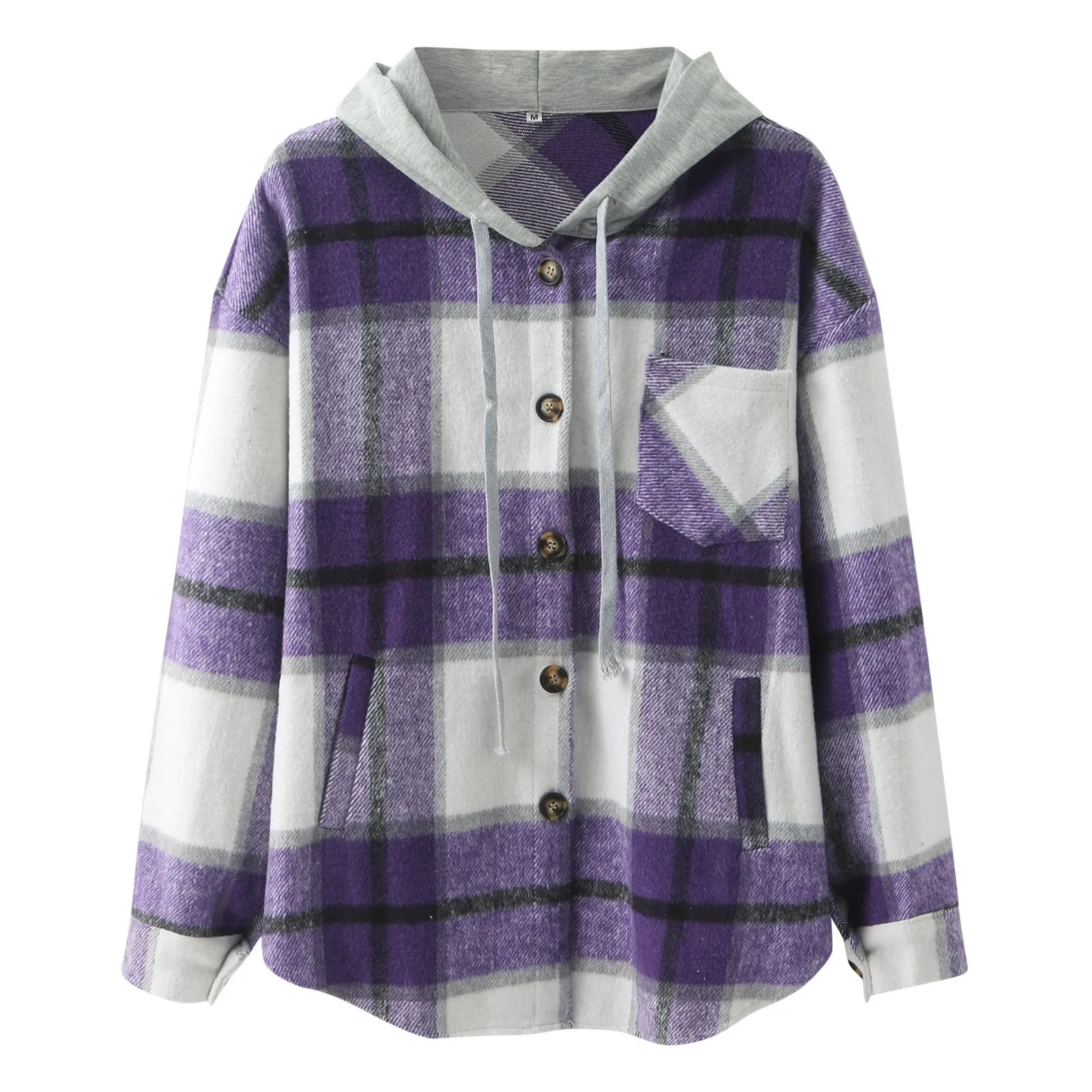 Women Casual Plaid Print Button Long Sleeve Hooded Sweatshirt Strap Pocket Ling Sleeve Shirt Pack Ladies Scoop Neck Long Sleeve
Women Casual Plaid Print Button Long Sleeve Hooded Sweatshirt Strap Pocket Ling Sleeve Shirt Pack Ladies Scoop Neck Long Sleeve