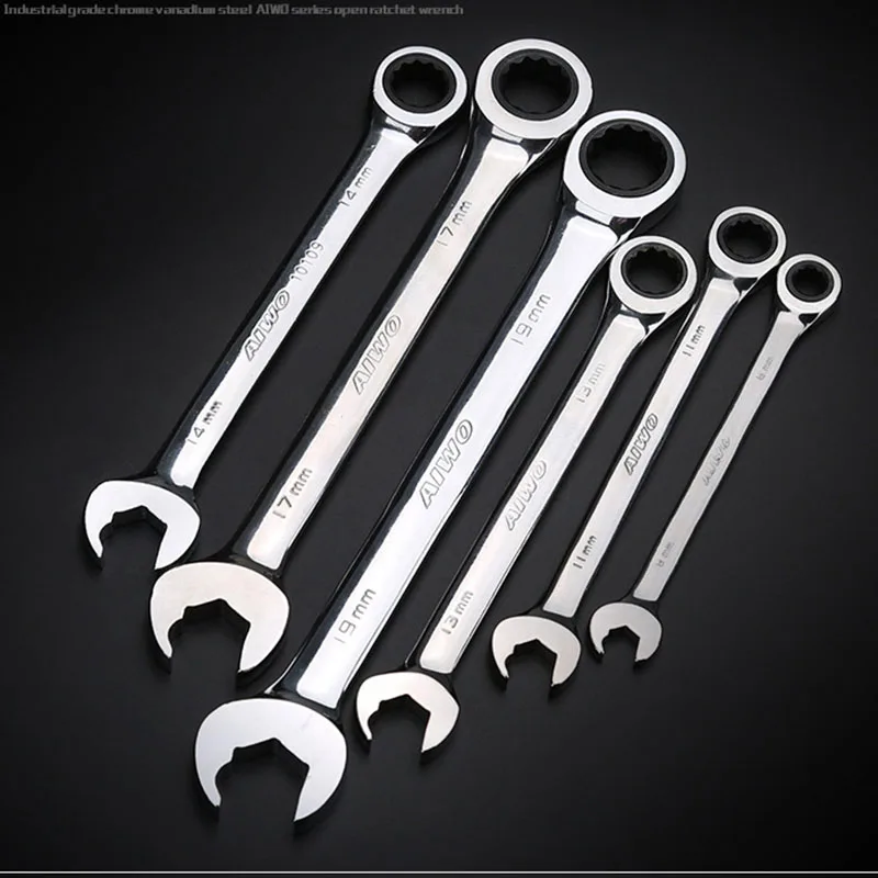 Free Ship!8-22New Dual-use Open End Wrench Ratchet Wrench and Plum End CR-V Material Anti-slip Labor-saved Spanner for Repairing
Free Ship!8-22New Dual-use Open End Wrench Ratchet Wrench and Plum End CR-V Material Anti-slip Labor-saved Spanner for Repairing