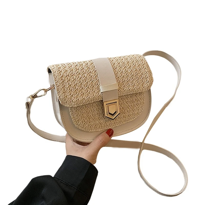 Straw Bag Woven Bag Female Simple and Fresh One-Shoulder Messenger Bag Western Saddle Bag
Straw Bag Woven Bag Female Simple and Fresh One-Shoulder Messenger Bag Western Saddle Bag