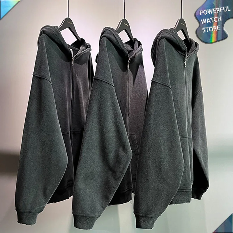 Hip Hop 420g Terry Hoodie Zipper Jacket Men Pure Cotton Old Vintage Fashion Tide Loose Autumn Long Sleeve Coat Edging Pullover 
Hip Hop 420g Terry Hoodie Zipper Jacket Men Pure Cotton Old Vintage Fashion Tide Loose Autumn Long Sleeve Coat Edging Pullover