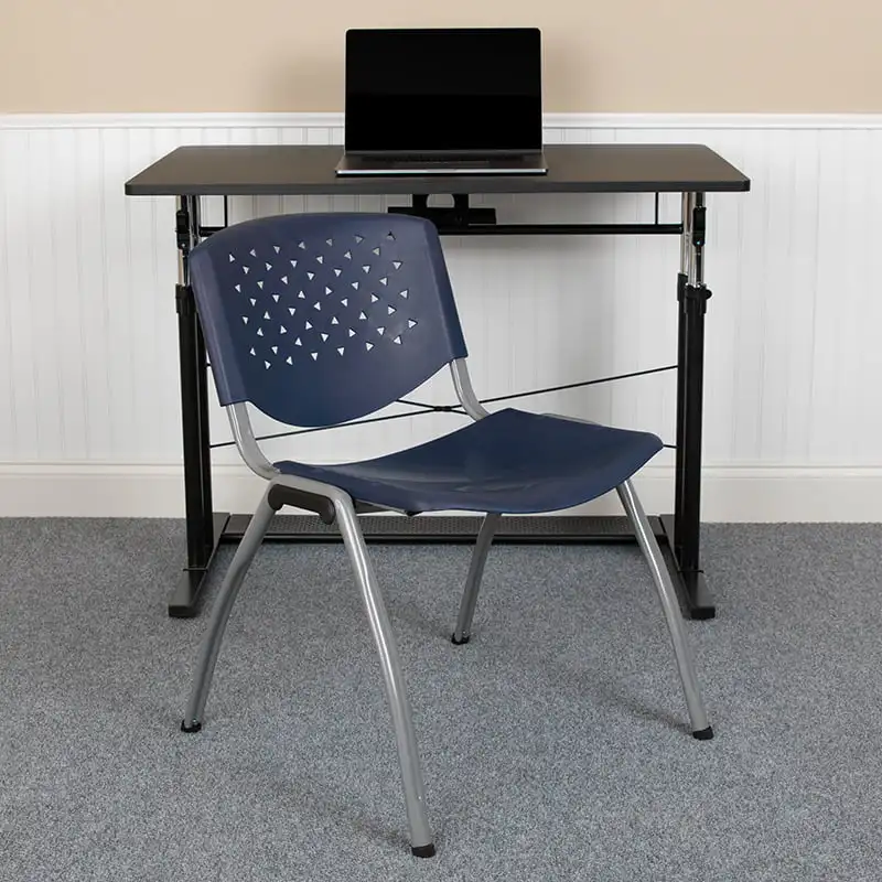 Flash Furniture HERCULES Series 880 lb. Capacity Navy Plastic Stack Chair with Titanium Gray Powder Coated Frame
Flash Furniture HERCULES Series 880 lb. Capacity Navy Plastic Stack Chair with Titanium Gray Powder Coated Frame