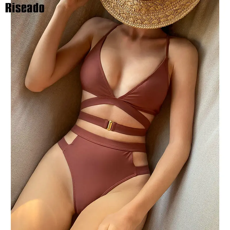 Riseado High Waist Women's Bikini Sexy Cut Out Swimsuit V-neck Women Swimwear 2022 Solid Bathing Suit Buckle Decor Biquinis Set
Riseado High Waist Women's Bikini Sexy Cut Out Swimsuit V-neck Women Swimwear 2022 Solid Bathing Suit Buckle Decor Biquinis Set