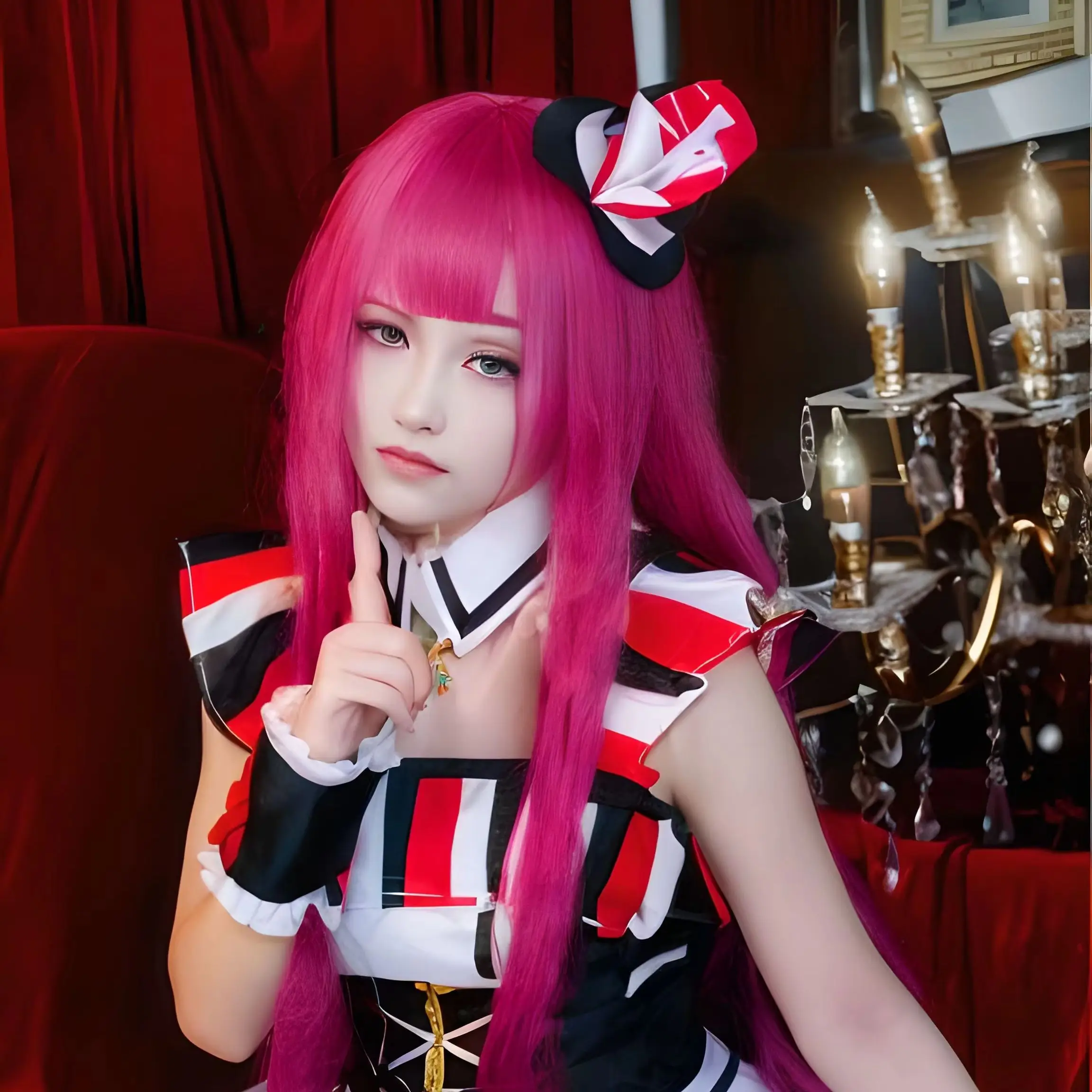 Аниме Pripara Hojo Sophy Косплей Парик 80 см Длинные Розовые Красные Волосы Игра
