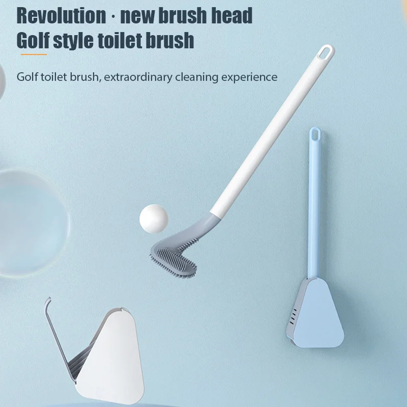 Golf Silicone Toilet Brushes With Holder Set Long Handled Toilet Cleaning Brush Black Modern Hygienic Bathroom Accessories
Golf Silicone Toilet Brushes With Holder Set Long Handled Toilet Cleaning Brush Black Modern Hygienic Bathroom Accessories