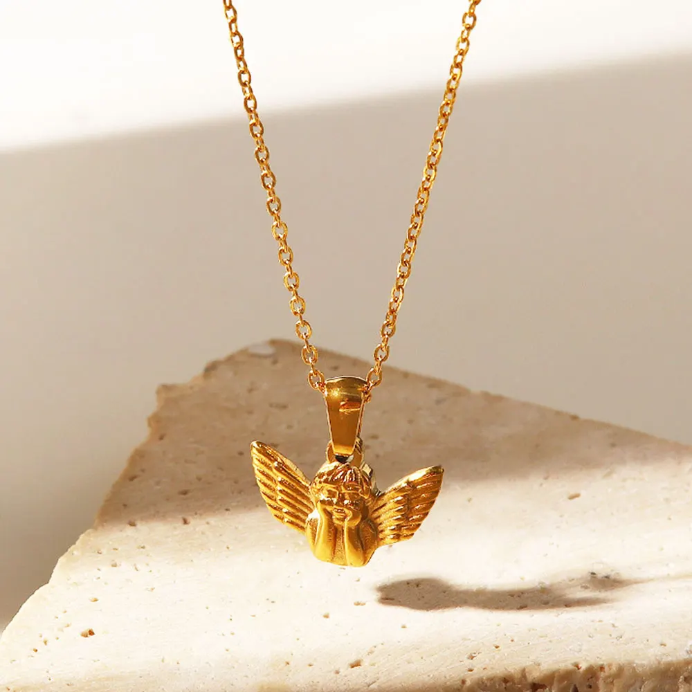 Ins Fashion Angel Temperament 18k Real Gold Plated Handwork Necklaces Stainless Steel Fashion Handicraft Necklaces Making
Ins Fashion Angel Temperament 18k Real Gold Plated Handwork Necklaces Stainless Steel Fashion Handicraft Necklaces Making