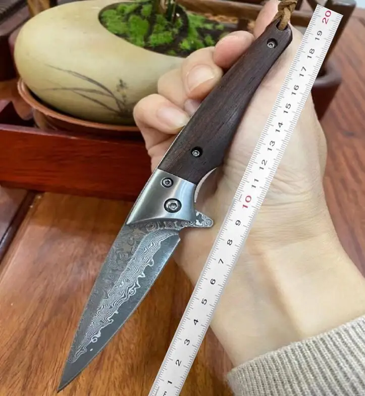Bearing ball open closing fried fish folding knife pocket Knife Forge Damascus VG10 steel wood handle hunting survival knife
Bearing ball open closing fried fish folding knife pocket Knife Forge Damascus VG10 steel wood handle hunting survival knife