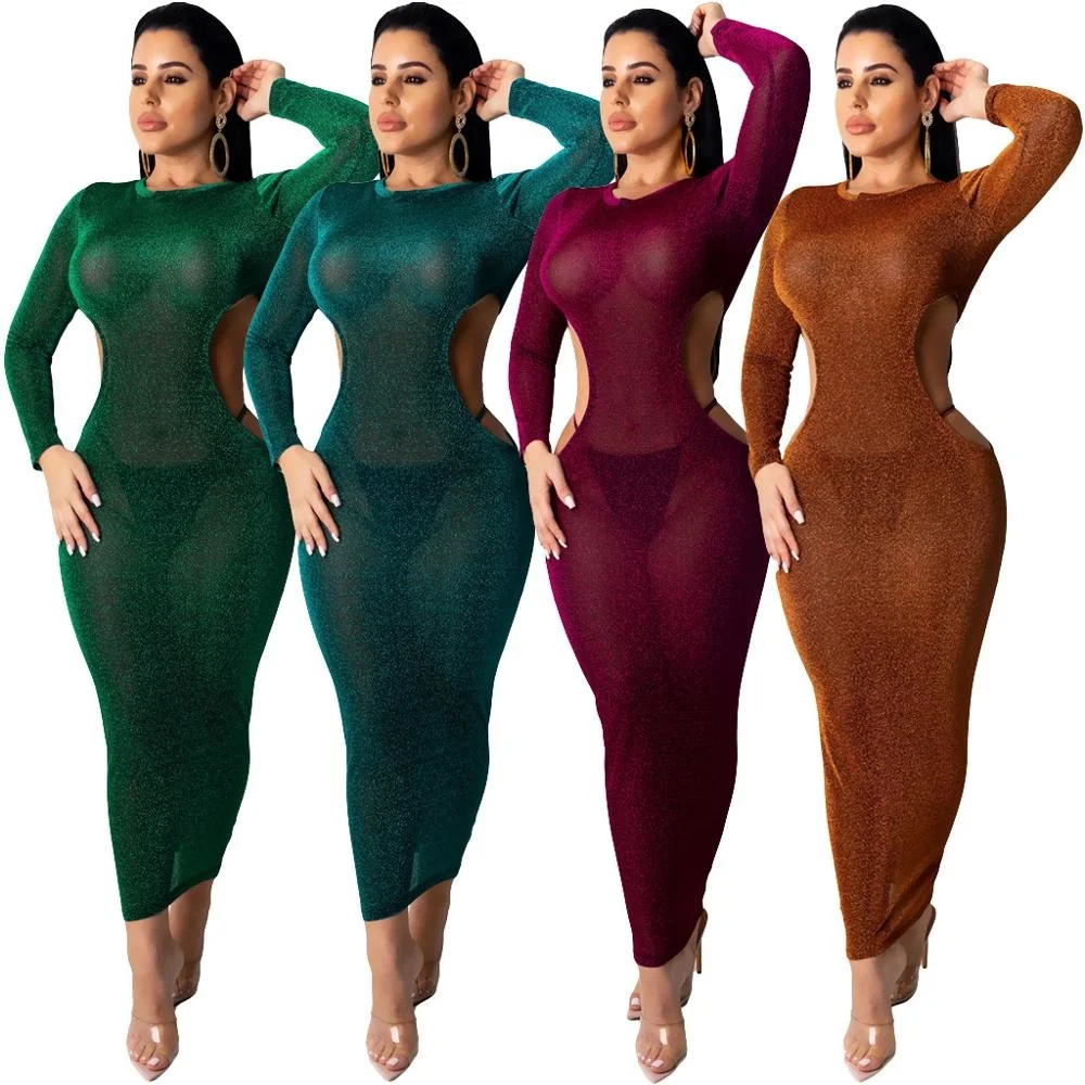 Zoctuo See Through Midi Dress Women Long Sleeve Hollow Out Sexy Club Dresses Bodycon Shiny Evening Party Clubwear Vestidos
Zoctuo See Through Midi Dress Women Long Sleeve Hollow Out Sexy Club Dresses Bodycon Shiny Evening Party Clubwear Vestidos