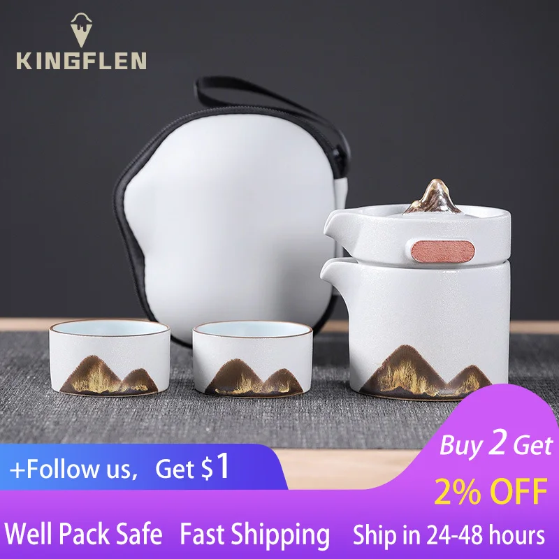 Yuanshan Kung Fu дорожный чайный сервиз, один горшок, две чашки, чайные горшки 
Yuanshan Kung Fu дорожный чайный сервиз, один горшок, две чашки, чайные горшки