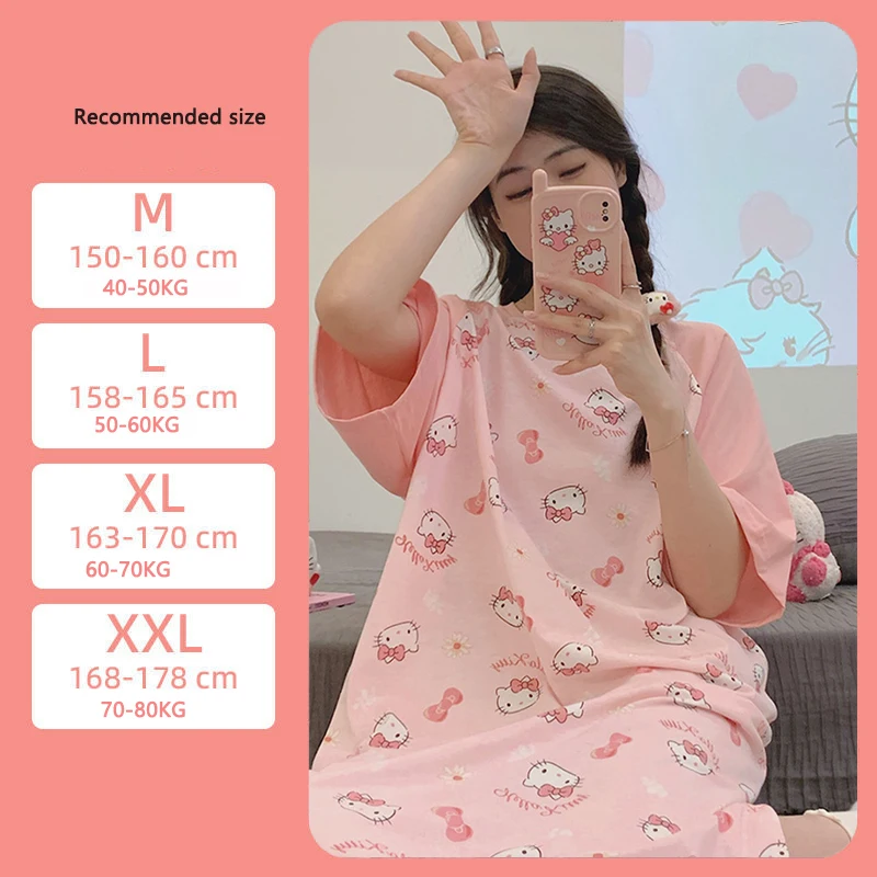 Kawaii Sanrio Hello Kitty Cartoon Print Loose Home Wear Summer Cute Girls Y2K Short-Sleeved Hello Kitty Skirt Pajamas Girl Gifts
Kawaii Sanrio Hello Kitty Cartoon Print Loose Home Wear Summer Cute Girls Y2K Short-Sleeved Hello Kitty Skirt Pajamas Girl Gifts