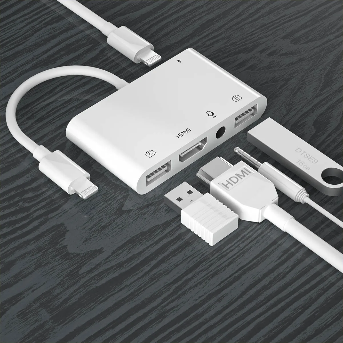Адаптер Lightning/2 USB HDMI 4K AV TV OTG, зарядный микрофон, аудиокабель, Aux разъем для iPhone 12/11Pro/11/XS // X/8/iPad
Адаптер Lightning/2 USB HDMI 4K AV TV OTG, зарядный микрофон, аудиокабель, Aux разъем для iPhone 12/11Pro/11/XS // X/8/iPad