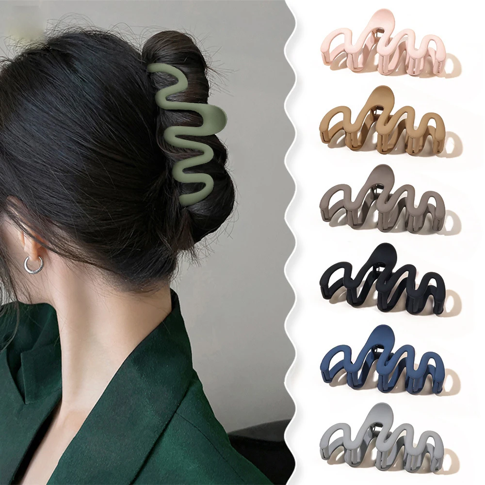 13CM Woman Extra Large Frosted Waves Plastic Hair Claw Barrettes Fashion Washing Face Hair Clips Headwear Girl Hair Accessories
13CM Woman Extra Large Frosted Waves Plastic Hair Claw Barrettes Fashion Washing Face Hair Clips Headwear Girl Hair Accessories