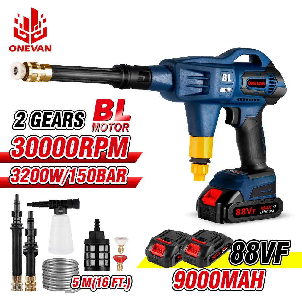 3200W 150Bar Brushless Electric High Pressure Washer Cordless Car Washing Spray Gun Water Gun Power Tool for Makita 18v Battery
3200W 150Bar Brushless Electric High Pressure Washer Cordless Car Washing Spray Gun Water Gun Power Tool for Makita 18v Battery