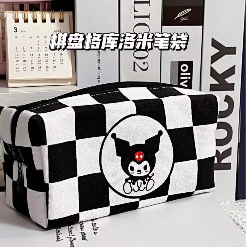 Ins стиль, большой внешний вид, Холщовый карандаш большой емкости для студентов, черно-белая шахматная сумка для хранения 
Ins стиль, большой внешний вид, Холщовый карандаш большой емкости для студентов, черно-белая шахматная сумка для хранения