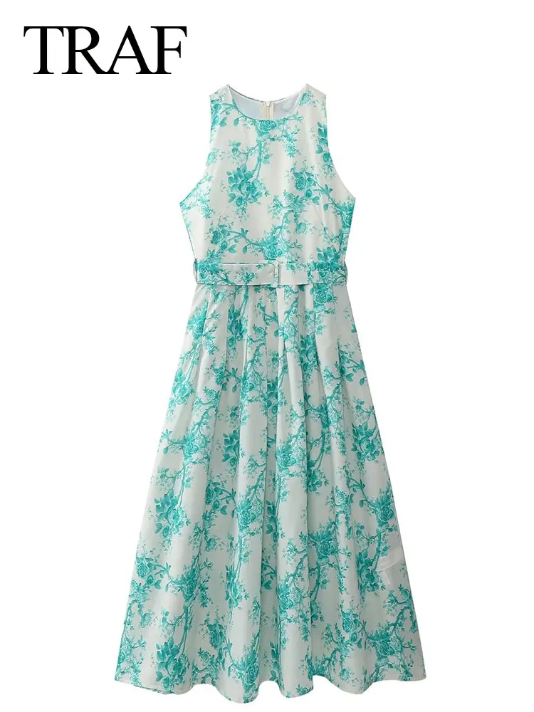 TRAF Vestidos Para Mujer Trend Floral Print Sleeveless Back Zipper With Belt O Neck Bohemian Loose Midi Female Holiday Dresses
TRAF Vestidos Para Mujer Trend Floral Print Sleeveless Back Zipper With Belt O Neck Bohemian Loose Midi Female Holiday Dresses
