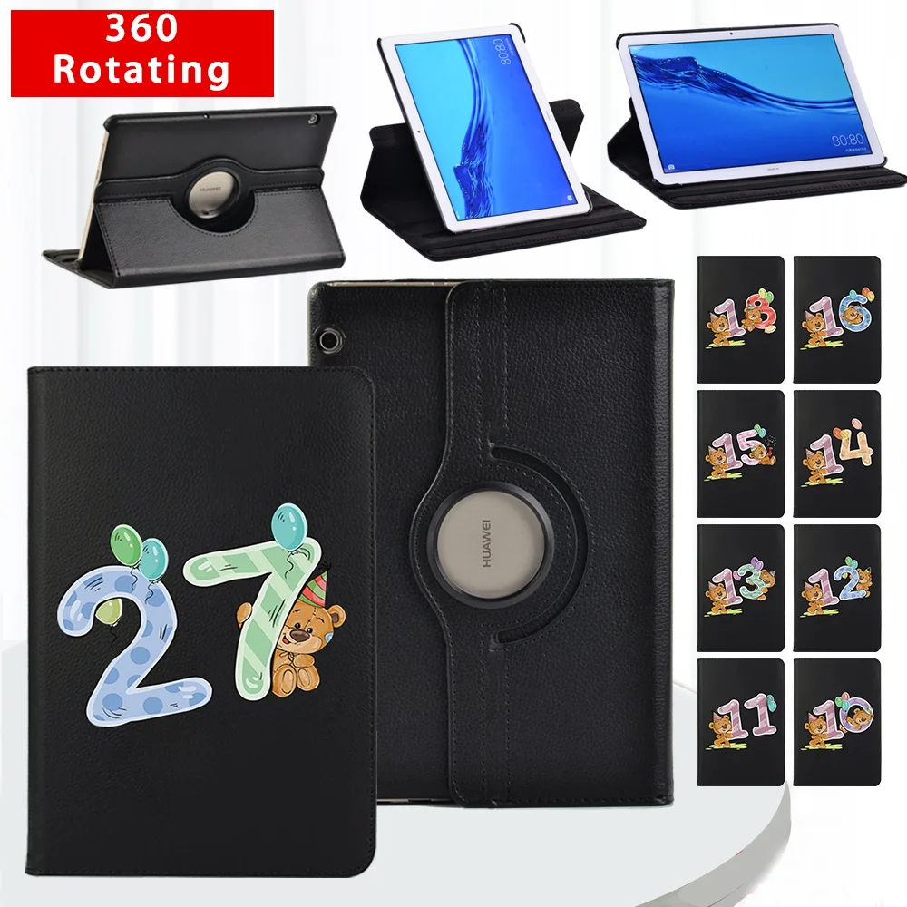 360 Degree Rotating Folio PU Leather Stand Cover for Huawei MediaPad T3 10 9.6"/T5 10 10.1" Lucky Number Pattern Tablet Case
360 Degree Rotating Folio PU Leather Stand Cover for Huawei MediaPad T3 10 9.6"/T5 10 10.1" Lucky Number Pattern Tablet Case