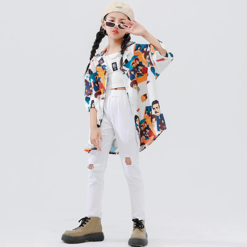 Kids Concert Hip Hop Clothing Print Shirt Top Casual Street Wear White Pant for Girls Jazz Rapper Dance Costume Teenager Clothes
Kids Concert Hip Hop Clothing Print Shirt Top Casual Street Wear White Pant for Girls Jazz Rapper Dance Costume Teenager Clothes