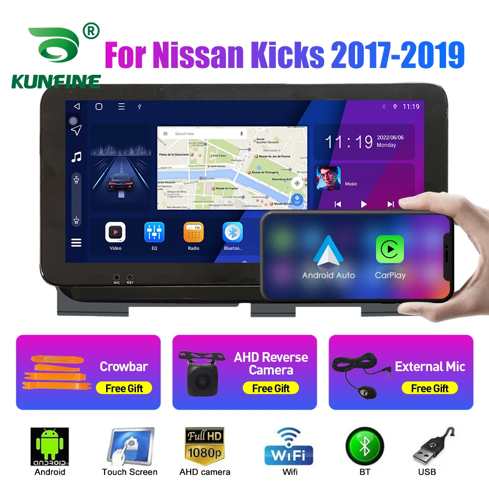 

Автомобильный радиоприемник 10,33 дюйма для Nissan Kicks 2017-2019 2Din Android Восьмиядерный автомобильный стерео DVD GPS навигатор плеер QLED экран Carplay