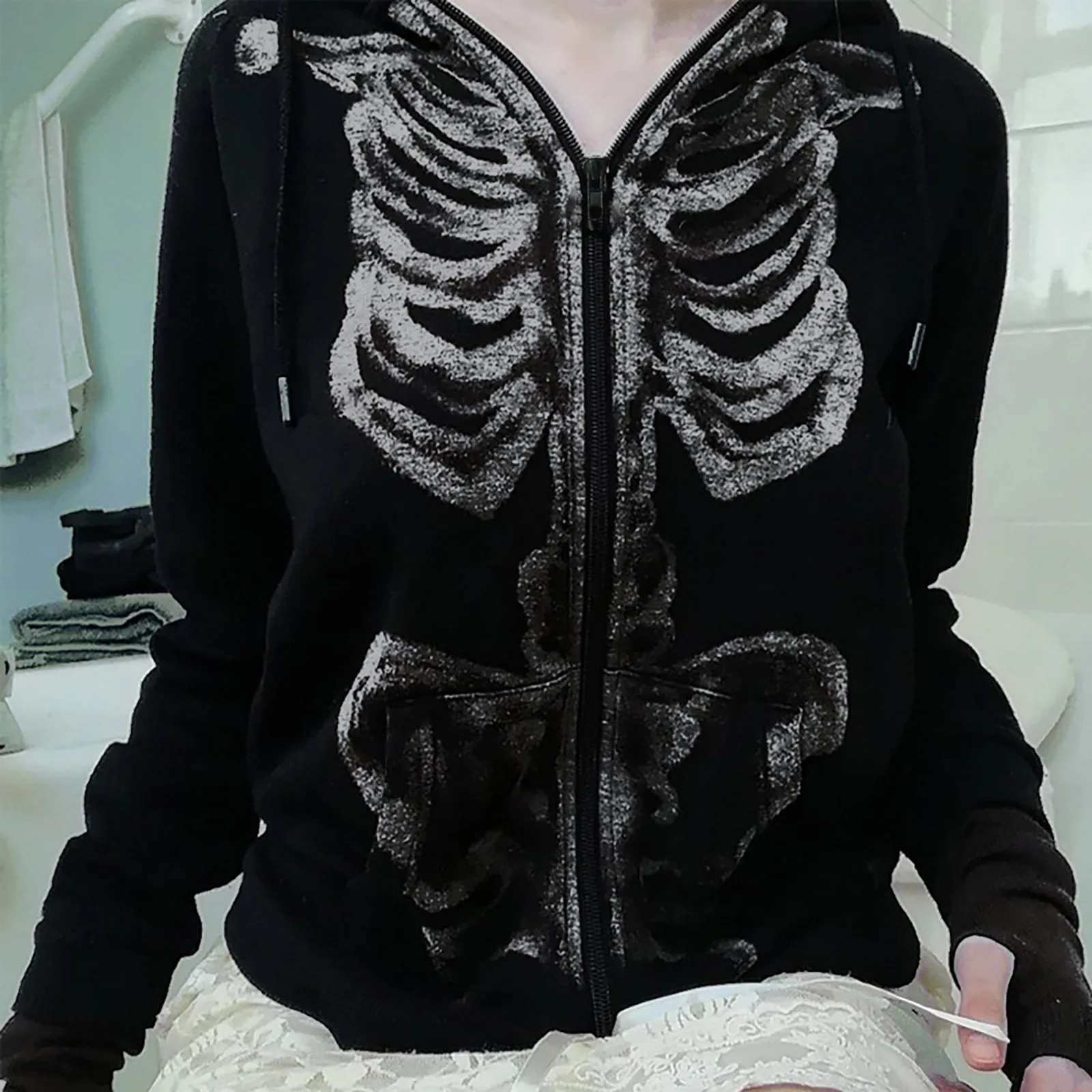 Skeleton Hoodie Womens Zip Up Sweatshirt Graphic Casual Jacket For Ladies Gothic Grunge Y2k Fashion Jacket Coat Ladies Clothing
Skeleton Hoodie Womens Zip Up Sweatshirt Graphic Casual Jacket For Ladies Gothic Grunge Y2k Fashion Jacket Coat Ladies Clothing